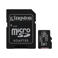 Kingston Карта памяти microSD 512GB C10 UHS-I U3 A1 R100/W85MB/s + SD (SDCS2/512GB)