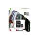 Kingston Карта памяти microSD 512GB C10 UHS-I U3 A1 R100/W85MB/s + SD (SDCS2/512GB)