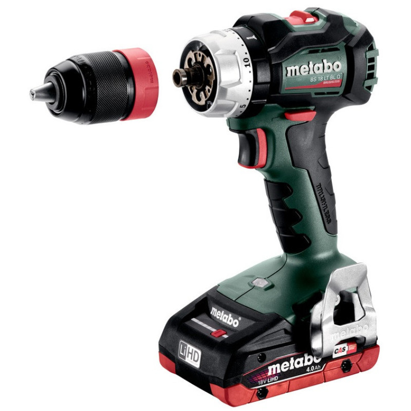 Metabo Cordless Drill Screwdriver BS 18 LT BL Q, LiHD, 2*18V, 4Ah, metaBOX 145, 1.8g (602334800)