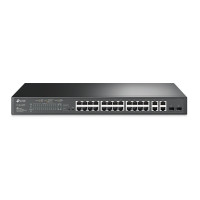TP-Link Коммутатор TL-SL2428P 24xFE/PoE+ 250W 4xGE 2xcomboGE/SFP L2 Smart Switch 19" 1U