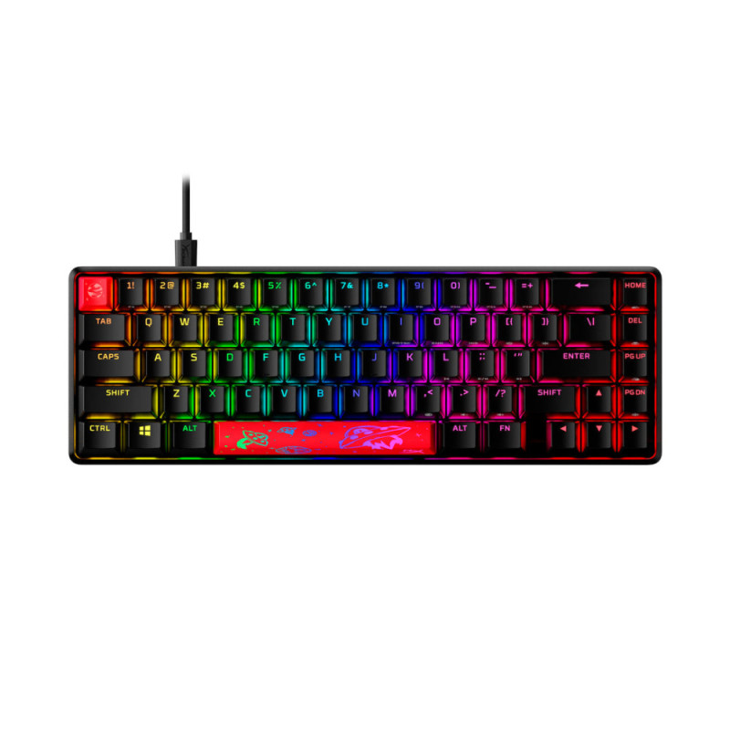 HyperX Клавіатура механічна Alloy Origins 65 67key, Red, USB-A, EN/UA, RGB, чорний (4P5D6AA)