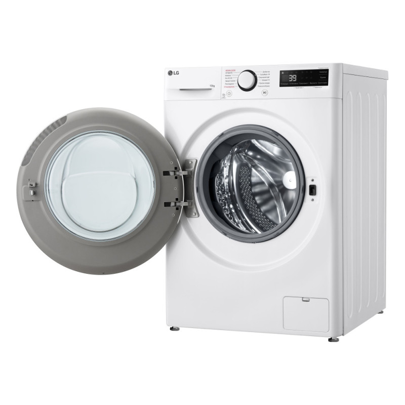 LG Пральна машина фронтальна, 10кг, 1400, A, 57см, дисплей, пара, інвертор, білий (F4Y5RS0W)