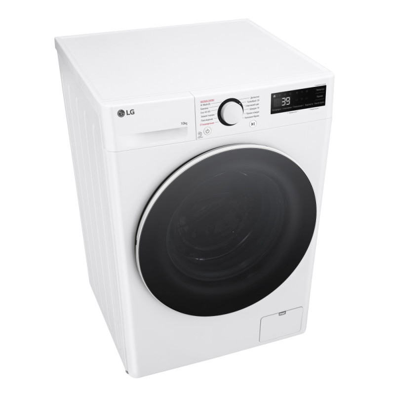 LG Пральна машина фронтальна, 10кг, 1400, A, 57см, дисплей, пара, інвертор, білий (F4Y5RS0W)