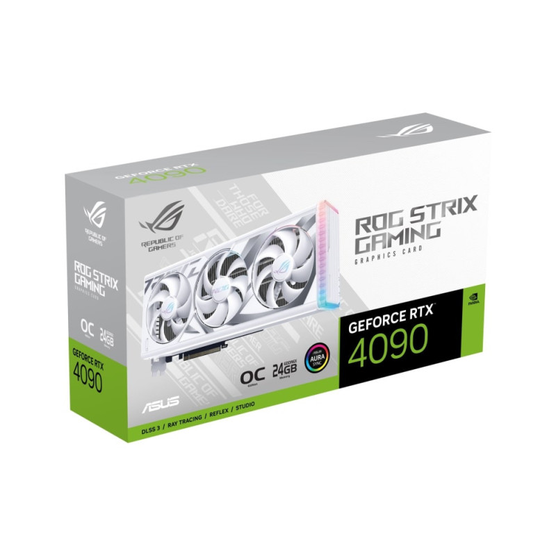 ASUS Graphic Card GeForce RTX 4090 24GB GDDR6X STRIX OC GAMING white ROG-STRIX-RTX4090-O24G-WHITE