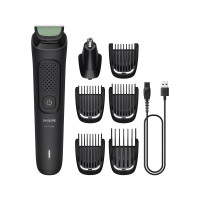 Philips Тример Philips All-in-One Trimmer 3000 Series, для обличчя, голови, носа, акум., насадок-7, сталь, чорний (MG3920/15)