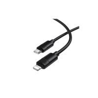Дата кабель USB-C to Lightning 1.0m PD30W silicone BX123 Leya black BOROFONE (6941991124174)