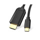 Кабель мультимедийный USB-C to HDMI M 1.5m black Vention (CGUBG)