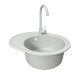 Adamant Kitchen sink Ovum, artificial stone, oval, with drainboard, 615х495х200mm, bowl - 1, over-mounted, Old stone (000008384)