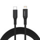 Дата кабель USB-C to Lightning 1.8m MFi PD20W braided black Choetech (XCL-1021-BK)