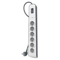 Belkin Удлинитель-фильтр сетевой 6хТип F, 3x1.5мм кв, 16А, защитой от перенапряжения, 2м, белый (BSV603vf2M)