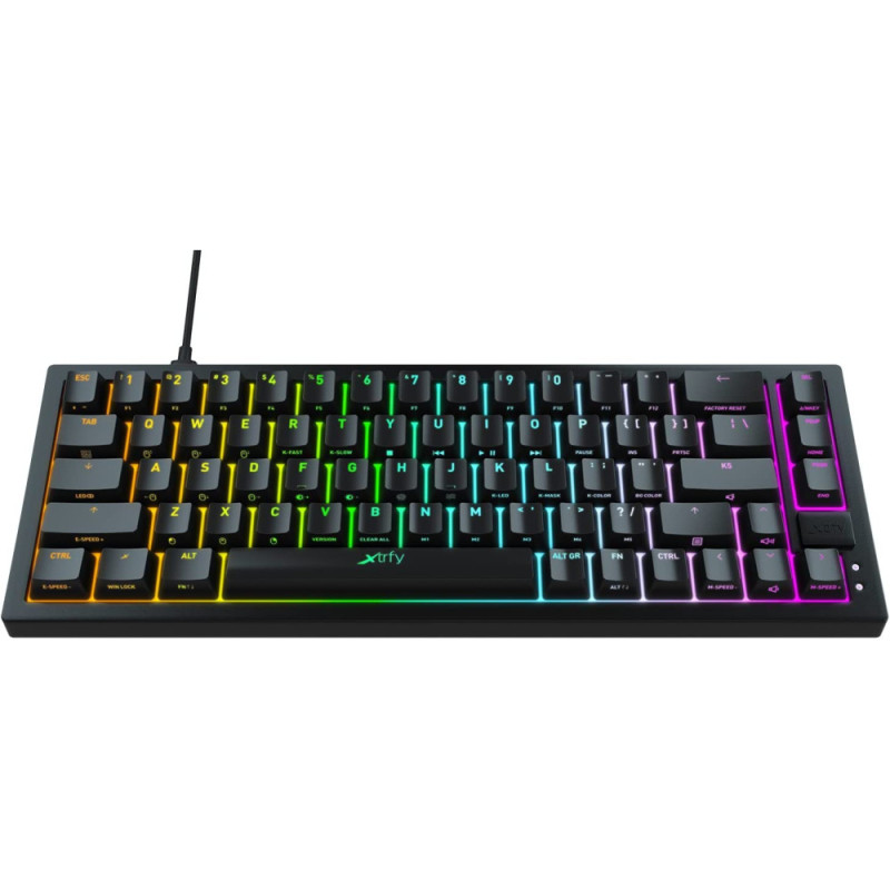 Cherry Xtrfy Keyboard mechanical K5 68Key, Kailh Red, USB-A, EN/UA, Hot-swap, RGB, Black (K5-RGB-CPT-BLACK-R-UKR)