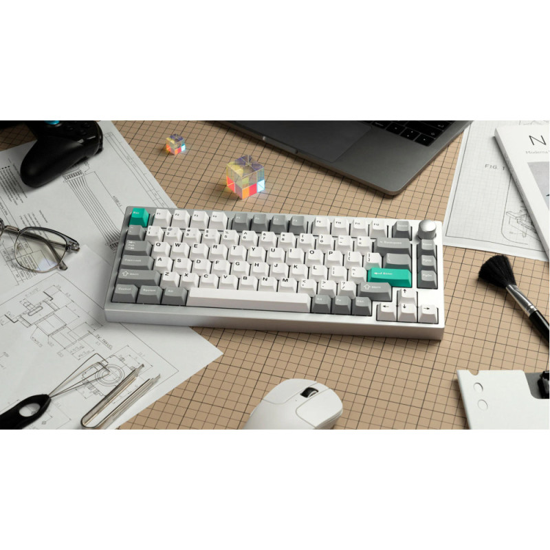 Lemokey Mechanical keyboard P1 Pro 84Key, Super Brown, WL/BT/USB-A, QMK/VIA, Hot-Swap, EN/UKR, RGB, Knob, Space Silver (P1P-X3-UA)