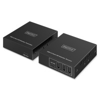 Digitus Удлинитель USB 3.2 Gen1, для использования с кабелем Cat6A, до 100 м, 3 х USB-A, 1 x USB-C, черный (DA-73121)