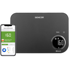 Sencor Ваги Sencor кухонні, 8кг, підключення до смартфону, AAAx2, пластик, чорний (SKS7178BK)