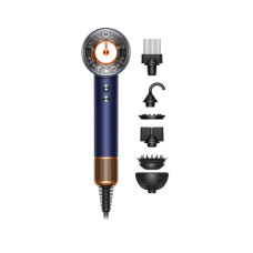 Dyson Фен Dyson HD16 Supersonic Nural Prussian Blue/Rich Copper, 1600Вт, 3 режими, 5 насадок, іонізація, хол. обдув, синій (122701-01)