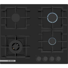 Bosch Bosch Hob gas on glass, 60cm, cast-iron, black (PNK6B6P40R)
