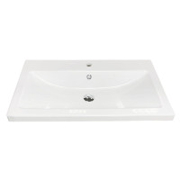 Adamant Sink, washbasin CERS, artificial stone, rectang., with a hole for the mixer, with an overflow hole, 895x450x158mm, imposed, white (100001504)