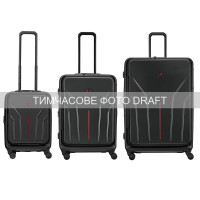 Wenger Набір валіз Wenger Amplix Hardside, полікарбонат, (S+M+L), TSA, 4 колеса, EXP, чорний (653335)