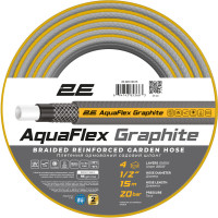 2E Garden hose AquaFlex Graphite 1/2  15m 4 layers 20bar -10+50°C (2E-GHC12C15)