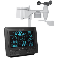 Sencor Meteorological station, in/out measurement, temperature, humidity, time, weather forecast, atm. pressure, wind speed (SWS9700)