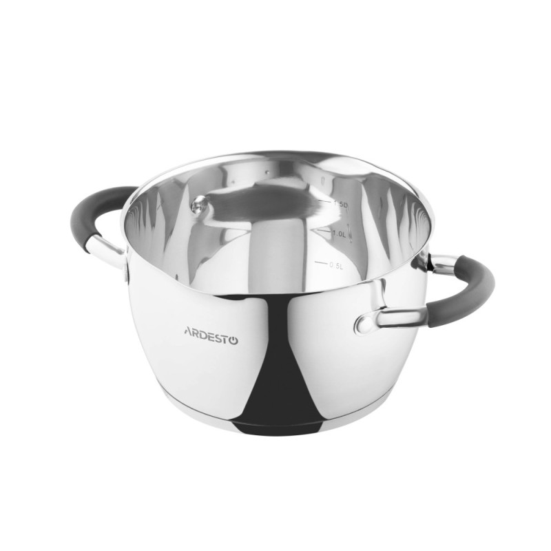 ARDESTO Casserole Gemini, glass lid, 2.3 l, stainless steel (AR1923GS)