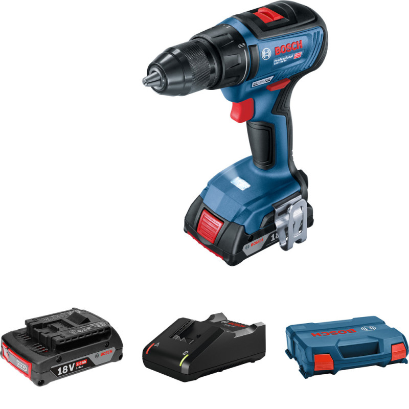 Bosch Cordless Drill Screwdriver GSR 18 V-50, 18V 2x2Ah, 50Nm,20+1, 460/1800rpm, 1kg (0.601.9H5.000)