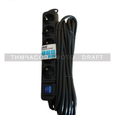2E Power strip 5хType F, 3х1.5mm2, 16A, 10m, black (2E-U05ES15M10BK)