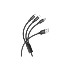 Дата кабель USB 2.0 AM to Lightning + Micro 5P + USB-C 1.0m 2A X14 black HOCO (6931474719157)