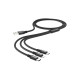 Дата кабель USB 2.0 AM to Lightning + Micro 5P + USB-C 1.0m 2A X14 black HOCO (6931474719157)