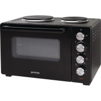 Gorenje Mini oven, 30L, 52x32х40.5cm, electric cooking zones- 2, black (OM30GBX)