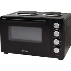 Gorenje Mini oven, 30L, 52x32х40.5cm, electric cooking zones- 2, black (OM30GBX)