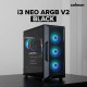 Zalman PC case I3 Neo ARGB V2 without PSU, 2xUSB3.0, 1x Type C, 4x120mm ARGB, VGA 355mm, LCS ready, TG Side Panel, ATX, black (I3NEOARGBV2BLACK)
