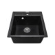 Adamant Kitchen sink Brick, artificial stone, square, no drainboard, 460x515x200mm, bowl - 1, over-mounted, black (000000466)