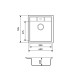 Adamant Kitchen sink Brick, artificial stone, square, no drainboard, 460x515x200mm, bowl - 1, over-mounted, black (000000466)