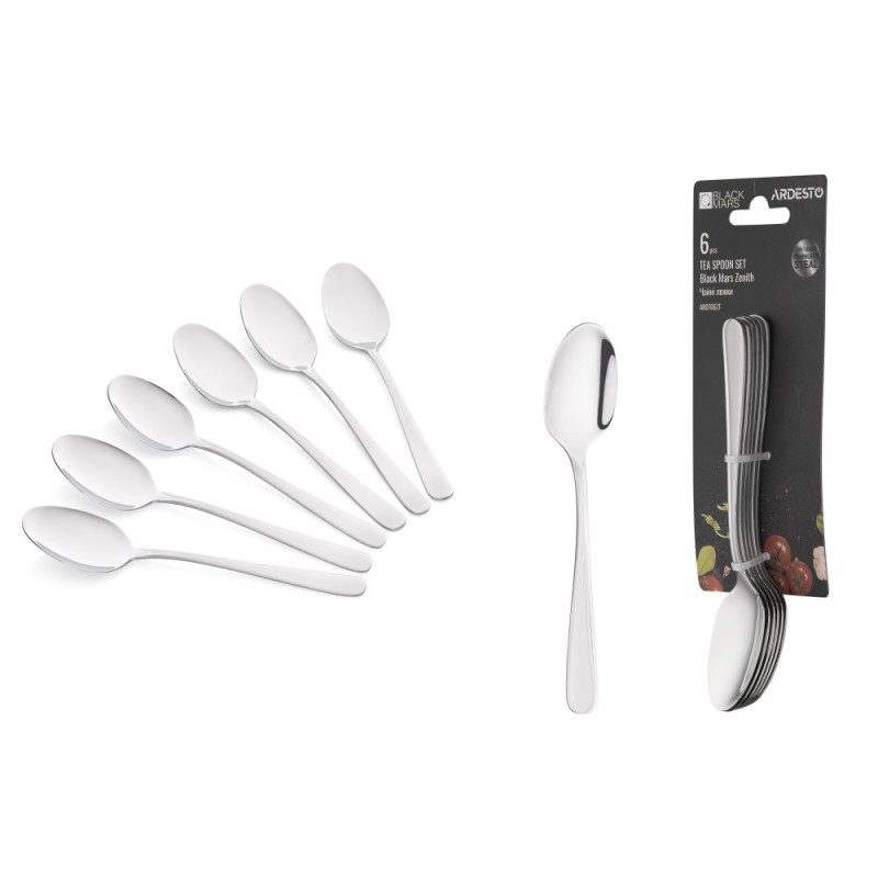 ARDESTO Teaspoons set Black Mars Zenith , 6pcs, stainless steel (AR0706ZT)