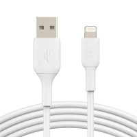 Belkin USB-A - Lightning, PVC[сable USB-A > Lightning charge/data, 1m, PVC, white] (CAA001BT1MWH)