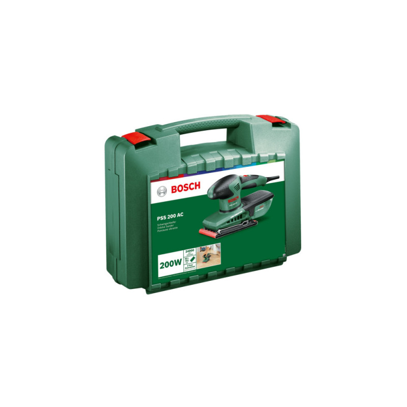 Bosch Шлифмашина вибрационная PSS 200 AC 200Вт платформа 93x230 24000кол·мин 1.6кг (0.603.340.100)