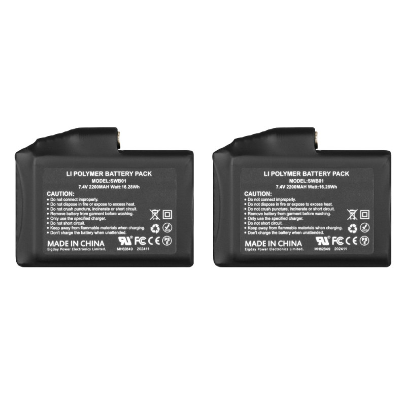 2E Tactical Rechargeable battery 7.4V, 2200 mAh for gloves, heated socks - set of 2 pcs (2E-RB2200FGHS-SET)