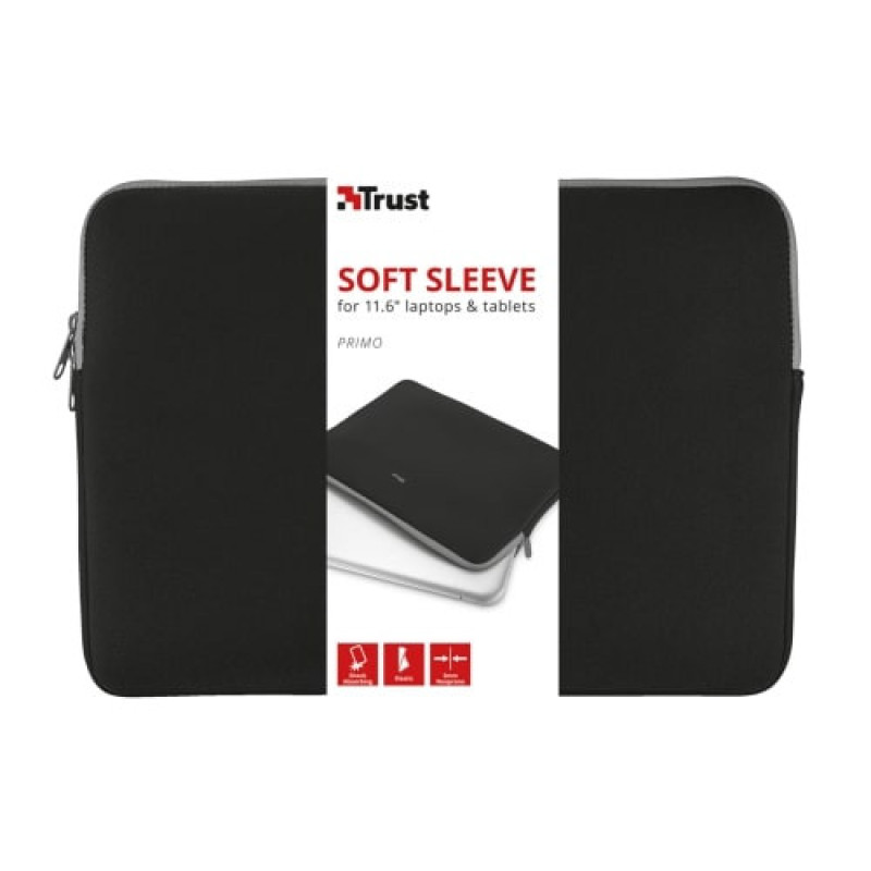 Trust Primo Soft Sleeve for 11.6  laptops & tablets Black (21254_TRUST)