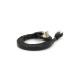 Патч-корд 1м UTP cat.7, CU, RJ45, плоский, black Weepda (PCMF-CU7/1.0Bk)