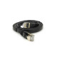 Патч-корд 1м UTP cat.7, CU, RJ45, плоский, black Weepda (PCMF-CU7/1.0Bk)