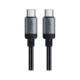 Дата кабель USB-C to USB-C 1.2m 3A aluminum alloy C20-03 Black Acefast (6974316283775)