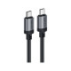 Дата кабель USB-C to USB-C 1.2m 3A aluminum alloy C20-03 Black Acefast (6974316283775)