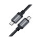 Дата кабель USB-C to USB-C 1.2m 3A aluminum alloy C20-03 Black Acefast (6974316283775)
