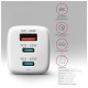 Зарядное устройство AXAGON 1xUSB + 2xUSB-C 65W QC4+ PD3.0 PPS white (ACU-DPQ65W)