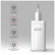 Зарядное устройство AXAGON 1xUSB + 2xUSB-C 65W QC4+ PD3.0 PPS white (ACU-DPQ65W)