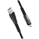 Дата кабель USB 2.0 AM to Micro 5P 1.0m zinc alloy + led black ColorWay (CW-CBUM035-BK)