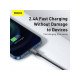 Дата кабель USB 2.0 AM to Lightning 2.0m 2.4A black Baseus (CALYS-C01)
