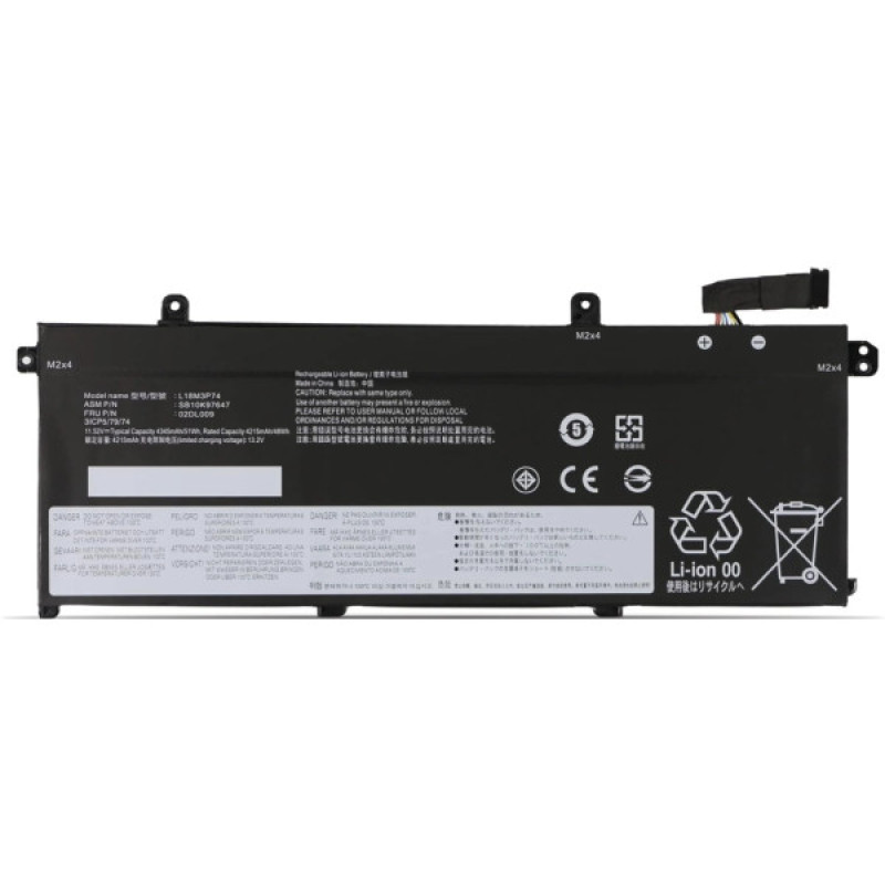 Аккумулятор для ноутбука Lenovo ThinkPad T490/T14 L18M3P73, 4400mAh (51Wh), 3cell, 11.52V, Li-ion AlSoft (A71124)