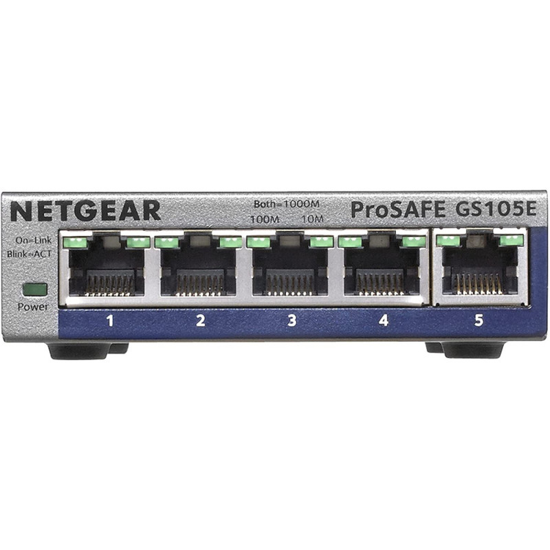 NETGEAR Комутатор GS105E 5xGE, керований L2 (GS105E-200PES)